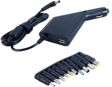 Durlo Adaptador De Corriente Universal Para Coche De 90 W Para Portátiles (con 10 Adaptadores)