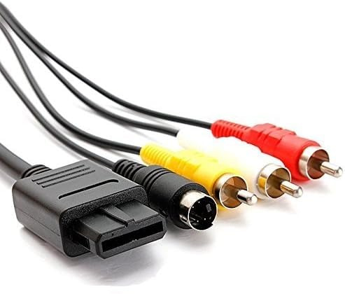 Y.D.F AV + S-Video Cable for N64, AV +S Video Composite Cord Compatible with N64 /SNES/NGC/SFC 6 Feet (Plug and Play)