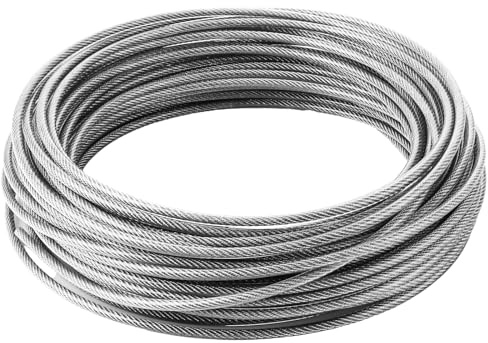 CYEER Cable de alambre de 5 mm, 30 m de longitud recubierto, cuerda de acero inoxidable 304, alambre de acero inoxidable, 7 x 7 cm, cuerda de alambre de acero inoxidable para valla, cuerda de luz