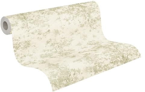 A.S. Création Rattan-Vliestapete – Creme, Grau, Metallic – 10,05 x 0,53 m | Natürliches Rattan-Motiv als natürlicher Blickfang – schimmernde Motivtapete, einfach zu verkleben & spurlos abziehbar