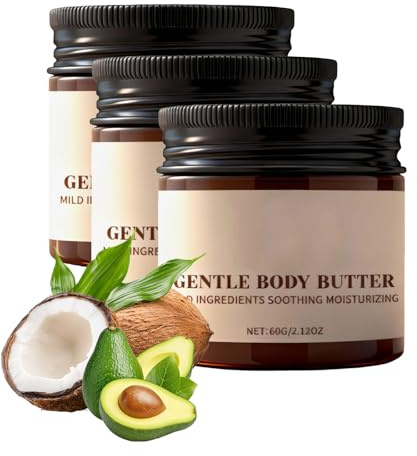 Körperbutter mit Kurkuma - Kurkuma-Körpercreme, Hautaufhellende Lotion, Kokosnuss-Körperbutter, Kakaobutter-Körpercreme, Tiefenfeuchtigkeit für trockene Haut - Sheabutter (3P-60g)