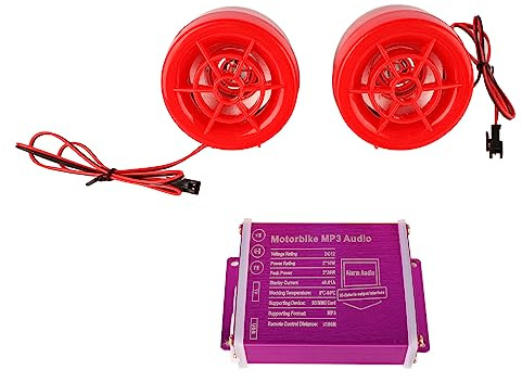 Yechiry Motorrad-Alarm-Lautsprechersystem, Motorrad-Bluetooth-Lautsprecher, Stabile und Zuverlässige Diebstahlwarnanlage mit Blinklicht, MP3-Stereo 100 Hz–6 kHz für die Sicherheit von