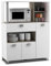 Mueble Auxiliar de Cocina de Suelo con Cajones y Compartimentos en Color Blanco Mate 132x99cm