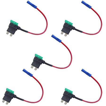 ZOOKOTO 12V Car Add-A-Circuit Fuse TAP Adapter Small ATM APS ATT Blade Fuse Holder 30A 5-Pack
