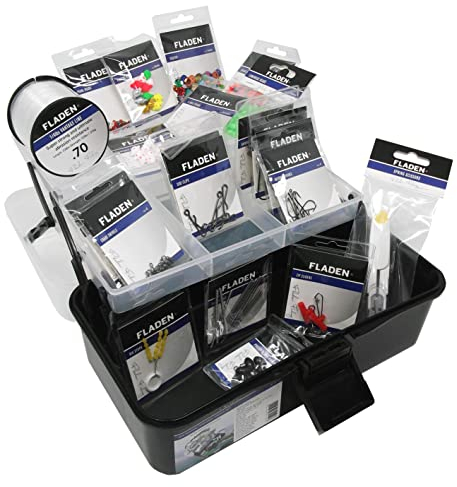 FLADEN Fishing - 500 PLUS Assorted SHORE BOAT SEA FISHING Fully Loaded Terminal Tackle Box Set - Make Repair All Your Own Rigs Accessory - in a 2 Tray Cantilever Box Pack - 27cm x 15cm x 13cm [19-101]