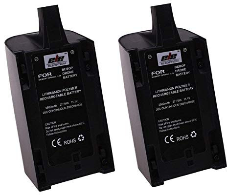 Lot de 2 batteries de rechange haute capacité 2500 mAh 11,1 V pour quadrirotor Parrot Bebop Drone 3.0