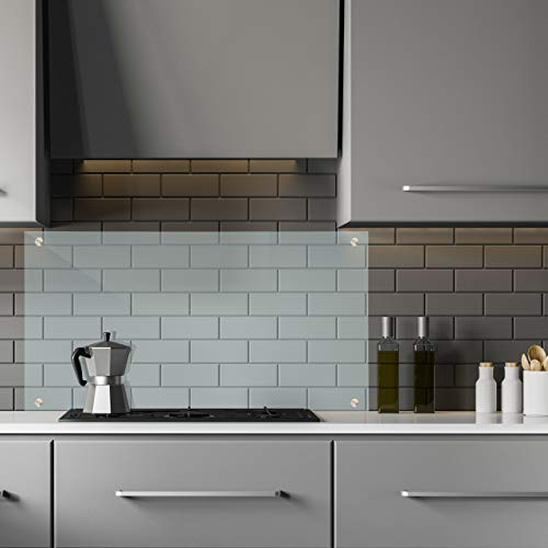 Relaxdays Paraschizzi da Cucina, Vetro di Sicurezza, per Piastrelle & Angolo Cottura, a Parete, 50x120 cm, Trasparente