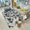 Teppich Auslegware grau Teppich Grau Dreieck Quadrat Muster Langlebiger Teppich Wohnzimmer Anti-Rutsch Joop Teppich 120 x 160 cm Teppich Jungen Jugendzimmer 3ft 11.2''X5ft 3''