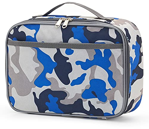 Pretty Jolly Mini Kids Lunch Box, Insulated Reusable Lunch Bag for Girls & Boys, Thermal Meal Container Tote with Waterproof Liner, Hot or Cold Snacks Lunchbox for School,Work,Picnic (Camouflage-02)