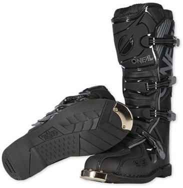O'NEAL Motocross Stiefel TRIBUTE Boot I MX Enduro I Stabile Motorradschuhe Herren & Damen mit Sohlenschutz I Motorradstiefel ergonomisch I Schwarz I Größe 48/14