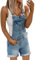 Onsoyours Tuta di Jeans Donna Tuta di Jeans Tuta Salopette di Jeans Slim Tuta Salopette Pantaloni Denim Pantaloncini Dungarees Senza Maniche Tute Casual A Blu M