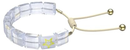 Swarovski Letra Armband, Vergoldetes Kordel-Armband mit Weißen Kristallen und Stern-Motiv