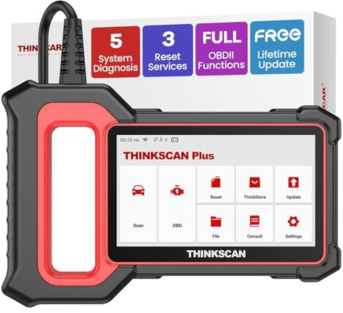 thinkcar THINKSCAN Plus S4 OBD2 Scanner, Car Diagnostic Tool with Engine/Transmission/ABS/SRS/BCM + 28 Reset Services (Choose 3 Free), Car Obd2 Code Reader for Free Update