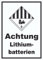 HB-Druck Schild Achtung Lithiumbatterien Gefahrgutklasse 9a hochkant A4 Rückseite selbstklebend