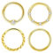AceFun Helix Hoop Piercing Clip Gold Piercing Clicker Septum Clicker Set Hinged Clicker Edelstahl 16G 10mm Segment Clip onTragus Helix Daith Ohr Piercing Ring Nase Helix Piercing Gold Nase Lip