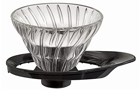 HARIO V60 VDGR-01-B Heat Resistant Glass Clear Dripper, 01, for 1 to 2 Cups, Black, Made in Japan