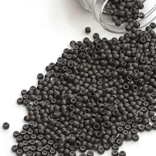 Vlasy Silicone Lined Nano Beads, 3mm Nano Rings, 600 Pcs Dark Brown | Hair Beads for Nano Beads Hair Extensions, Micro Nano Beads for Nano Rings Hair Extensions, Hair Tinsel Beads