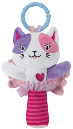 Clementoni - 17784 - Lovely Cat Rattle - Rassel für Neugeborene, weiches Plüsch, Babyspielzeug, Kinderwagenspiel, stärkt die motorischen und sensorischen Fähigkeiten, 100% maschinenwaschbar