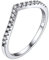 Bestyle Ringe für Damen Wishbone Ring mit Zirkonia Silberringe Trauringe Damenring Hochzeitsringe Antragsring Ringe Größe 59