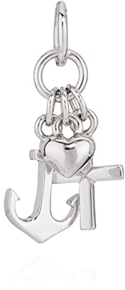 NKlaus 10x6mm Kettenanhänger Glaube Liebe Hoffnung 925 Silber Kinderanhänger glänzend 9854