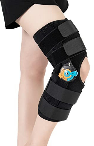 Rodilleras ROM con bisagras ajustables para el dolor de rodilla, ACL, MCL, PCL, artritis, menisco, estabilizadores laterales de menisco desgarrado, ortopédico (S)