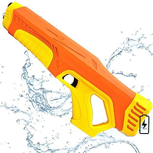 COO11 500ml Electric Water Gun with Automatic Water Absorption, Water Blaster Toy with Rechargeable Battery, Powerful Outdoor Water Soaker for Kids and Teens Ages 8+ (Yellow)