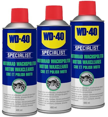 WD-40 Specialist Motorrad Wachspolitur 3x400ml | Motorrad Pflege | Motorbike Spray