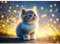 AIRDEA DIY Katze Diamond Painting Set Erwachsene Kinder, Fantasie Diamant Painting Bilder 5D Glühwürmchen Diamant Kunst Tier Diamant Malerei Set Cross Stickerei Malerei Kits für Heimdekor 30x40 cm