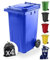EXPRESS WHEELIE BINS - Outdoor Wheelie Bin for Recycle Trash and Rubbish 80L, 240L to 360 Litre Council Sizes & Colour Options Black/Grey, Blue & Green with Rubber Wheels (240 Litre, Blue)