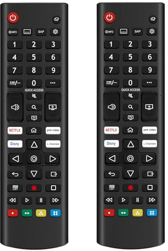 Pack of 2 AKB76040302 Universal Remote Control Replacement Compatible for LG Smart TV UHD TV UP70 UP75 UP76 UP80 UP87 Series OLED TV A1 A2 B1 B2 C1 C2 G1 G2 Z2 ZX Series QNED Mini-LED TV (2022 Model)