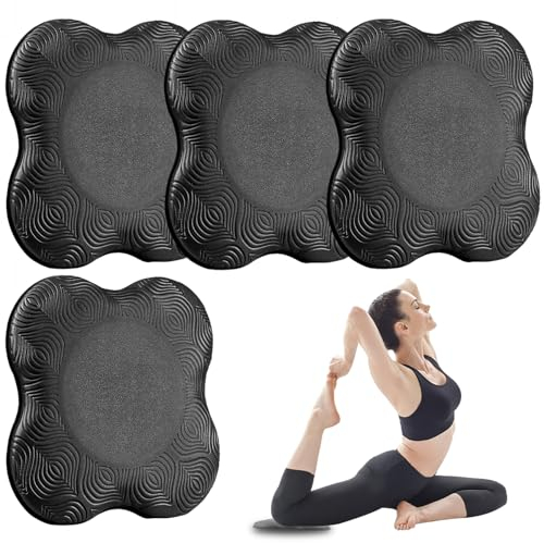 SUNOYA Kniekissen Yoga, 4 Stücke Knieschoner Yoga, Rutschfest Yoga Knie Pad, Yoga Knie Padmatte Verschleißfesteschützt Die Knie Und Ellbogen, Knieschoner Matte Set Für Gymnastik Aerobic Pilates