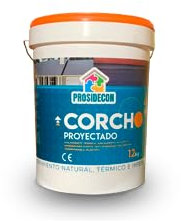 Prosidecon Liège projeté, 12 kg, 20 litres, peinture imperméable et isolante thermique et acoustique, appliquée au pistolet 6 mm, pour toits, façades et intérieurs (08)