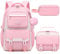 Makukke Schulrucksack Mädchen Teenager Rucksack Schule Schulranzen-Set, Schultasche Jungen Multi-Tasche Wasserdicht Schulranzen School Bag für Mädchen Damen,30L Rosa Rucksack