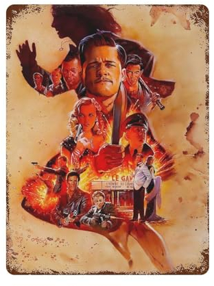 GIOEPWSWUI Inglourious Basterds Filmposter, Wanddekoration, Kunst, Metallblechposter, moderne Heimdekoration, Kunst, Metallposter, Hausbar, Ladendekorationen, Vintage-Schild, Geschenk, 39,9 x 30 cm