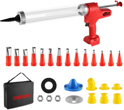 ONEVAN Kartuschenpresse Akku Kompatibel für 18V Makita Akku, 6-Gang Kartuschenpistole Akku Silikonpistole 300/600ml Silikonpresse Elektrische Kartuschenpresse (ohne Batterie)