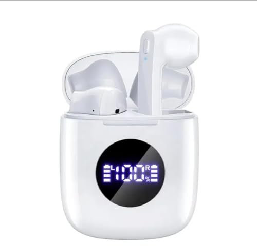 Wireless Headphones, Bluetooth 5.3 Earbuds,in Ear HIFI stereo Easy Pairing,Noise Cancellation Built-in Mic with Charging Case, IPX7 Waterproof Earphones for iphone/Android/IOS/wireless charging