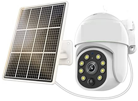 SilteD Solar Security Camera Outdoor 5MP 4G SIM Card Surveillance Solar Camera WIFI Battery Outdoor IP Camera PIR Motion Wireless Security PTZ Camera Tuya(WIFI Add 128G Card)