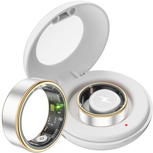 Smart Ring Fitness Ring Tracker Smartringe für Herren Damen Schrittzähler Aktivitätstracker 5ATM Wasserdicht Schlaftracker Smartring Herzfrequenz Pulsmessser Fitnesstracker Smart Ring Android iOS