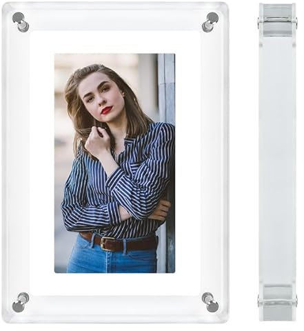 Digital Acrylic Photo/Video Frame, 7 Inch, IPS Screen (1024 x 600), 4GB Memory, 1500mAh Built-in Battery, Multimedia Stereo x2 Speakers, for all Occasions