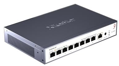 XikeStor 8 × 10 Gb Ethernet Switch (Web management, Fan Cooling, controllo ventola, QoS, IGMP Snooping, ideale per NAS 2.5G, server, gaming, WiFi 6 AP, video 4K) metallo, desktop/parete/rack