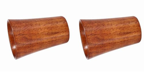 2 tazas de madera hechas a mano con color vintage, superficie lisa, 7,5 x 13 cm, para té, café, vino, agua, fácil de lavar, gran decoración del hogar