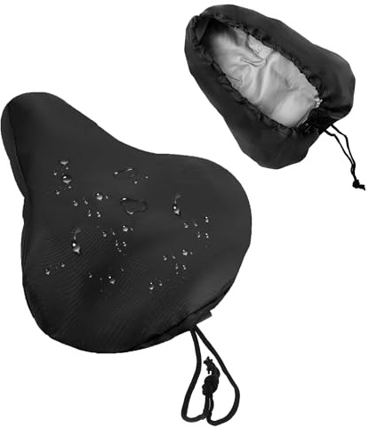 BULLSPANN Wasserdichter Fahrradsattelbezug 1Stk 210D Oxford Schwarz | Für Fahrräder Und Mountainbikes, Für Damen Und Herren, Staubdicht, Verstellbare Kanten, Schützt Vor Regen Und Schnee