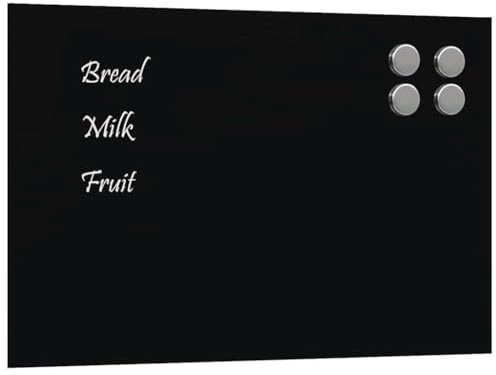 vidaXL Magnettafel Wandmontage Schwarz 40x30 cm Hartglas, Glastafel, Wand Magnettafel, magnetische Kreidetafel, magnetische Tafel, Schreibtafel