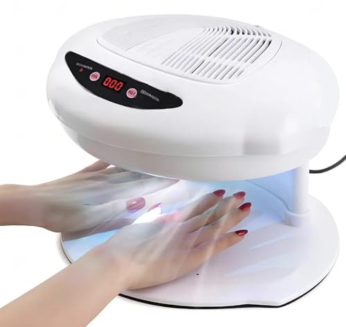 400W Nail Fan Dryer, Nail Polish Dryer, Nail Polish Drying Machine with Automatic Sensor, Cool/Warm Air Non-Slip Base Large Air Outlet Temperature Safe, Manicure Tool for Hands and Feet