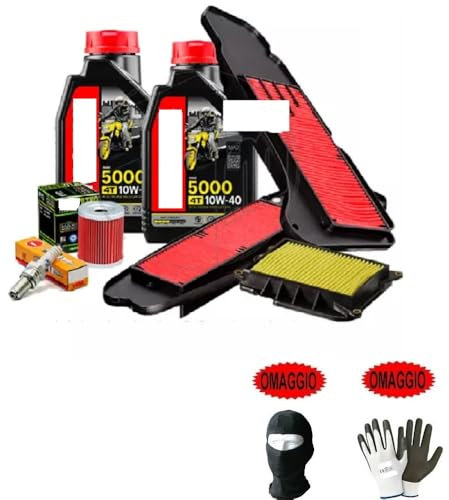 COMPATIBILE CON KYMCO DOWNTOWN 300i TAGLIANDO-MANUTENZIONE COMPLETO MOTORE MOTO CAMBIO LUBRIFICANTE 5000 10W40 4 TEMPI CON TECNOLOGIA HC-TECH+FILTRO OLIO+F.ARIA+CANDELA FAI DA TE