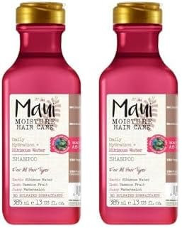 Maui Moisture Daily Hydration + Hibiscus Water Locken Shampoo, leichtes Feuchtigkeitsshampoo mit Hibiskus, Passionsfrucht & Wassermelone, regenerierende Haarpflege für alle Haartypen, vegan* (385 ml)