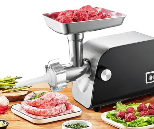 CHONGHAN Powerful 1200 Copper Motor,Electric Meat Mincer Grinder, Stainless Steel,3 in 1 Meat Grinder & Sausage Stuffer & Kit Included, Grind Variety of Poultry Meat,for Home Kitchen Use