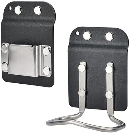 Porta Martello da Cintura, Acciaio Inossidabile + Nylon, Non Facile da Staccare, Mani Libere, Ganci per Trapano Elettrico, per Martello a Nastro per Martelli, Asce e Chiavi Inglesi (Nero)