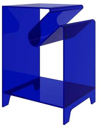 PXAMORTEL Table d'appoint en Acrylique, Table Basse, Table d'appoint en Acrylique avec Porte-revues Multicolore 56 x 40 x 35 cm(Blue)