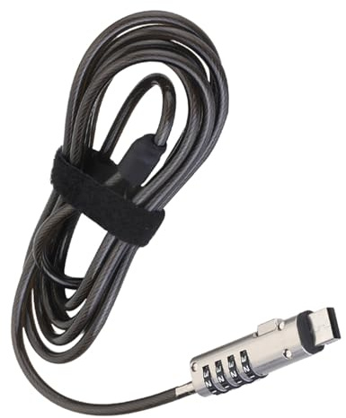 USB Anschluss Laptop Kabelschloss mit 4-stelligem Code, Zinklegierung | Notebook und Computer, Tragbar, Zurücksetzbar, Schwarze Ausführung, Schnelles Sichern, Anti Diebstahl